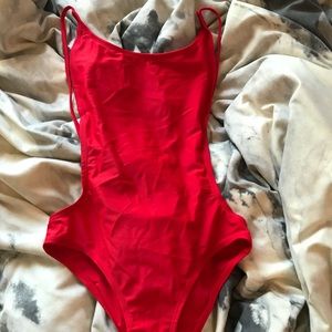 Red One piece Pamela Suit
